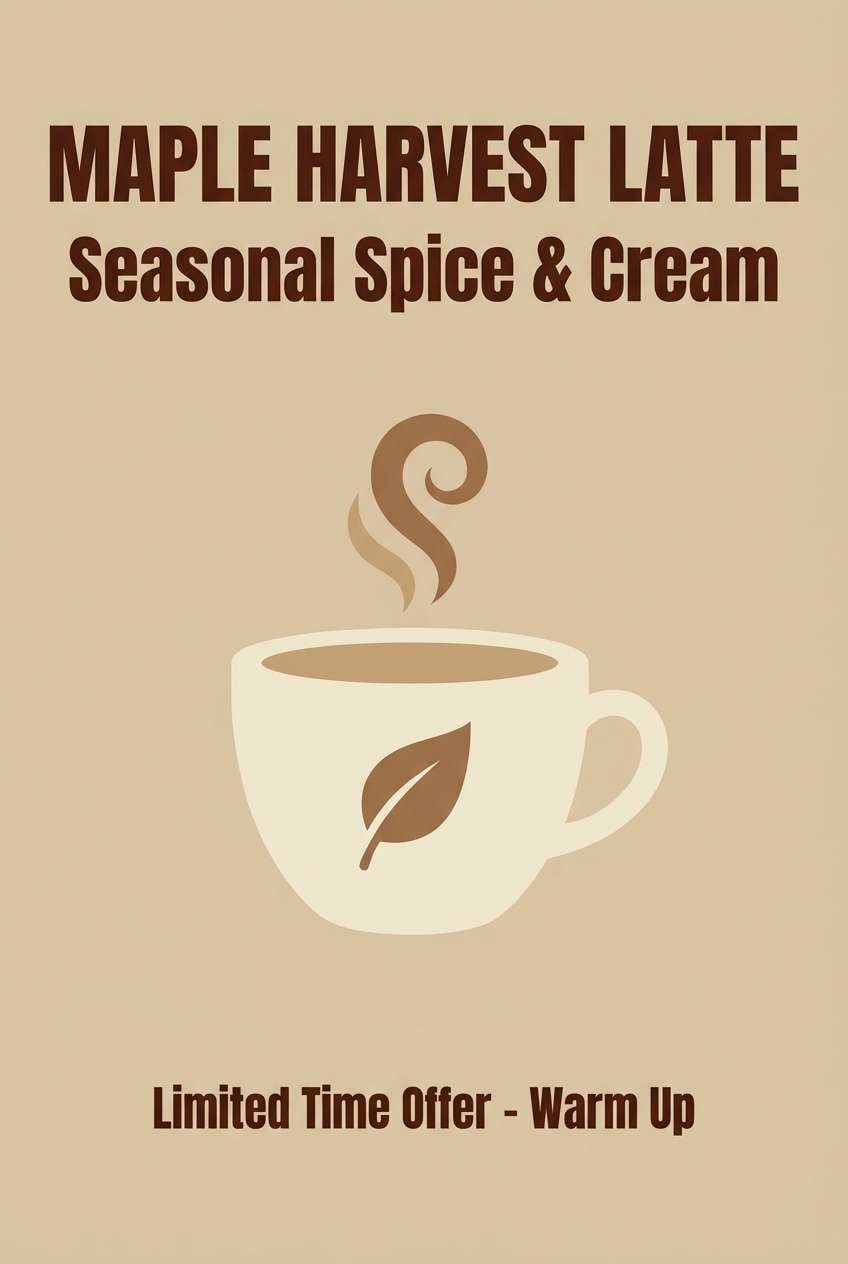 seasonal latte promo poster