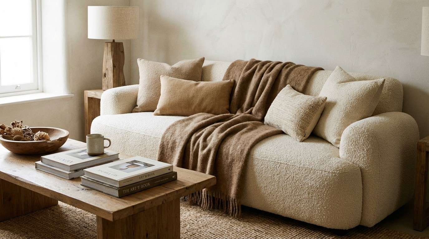 neutral living room styling