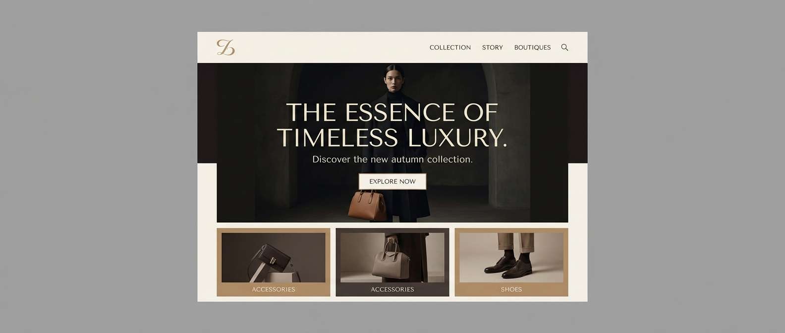 luxury landing page ui