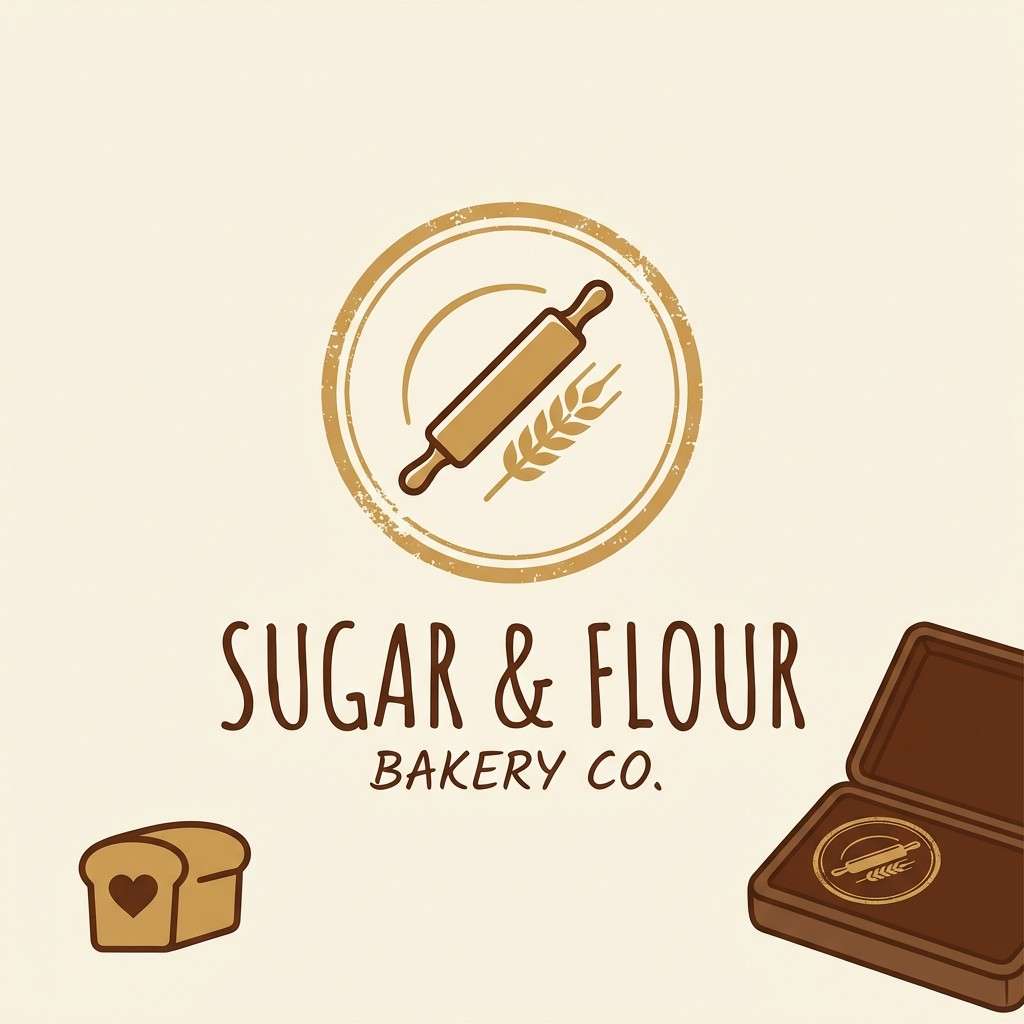 bakery logo and stamp set