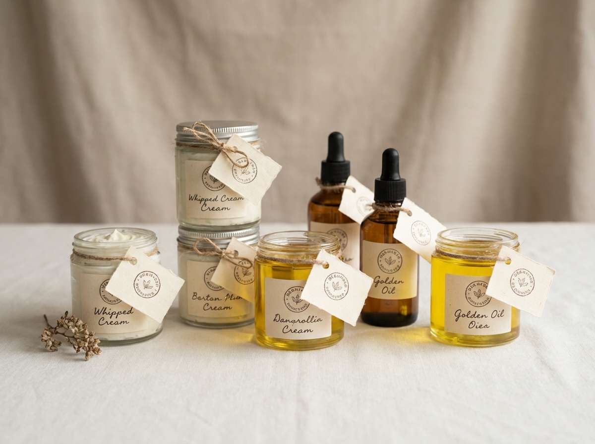 handmade packaging in warm neutrals