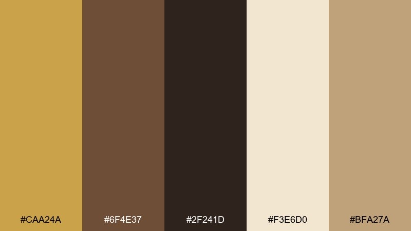 coffee gold warmth color palette with hex codes