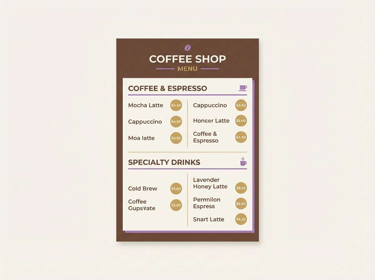 coffee menu board