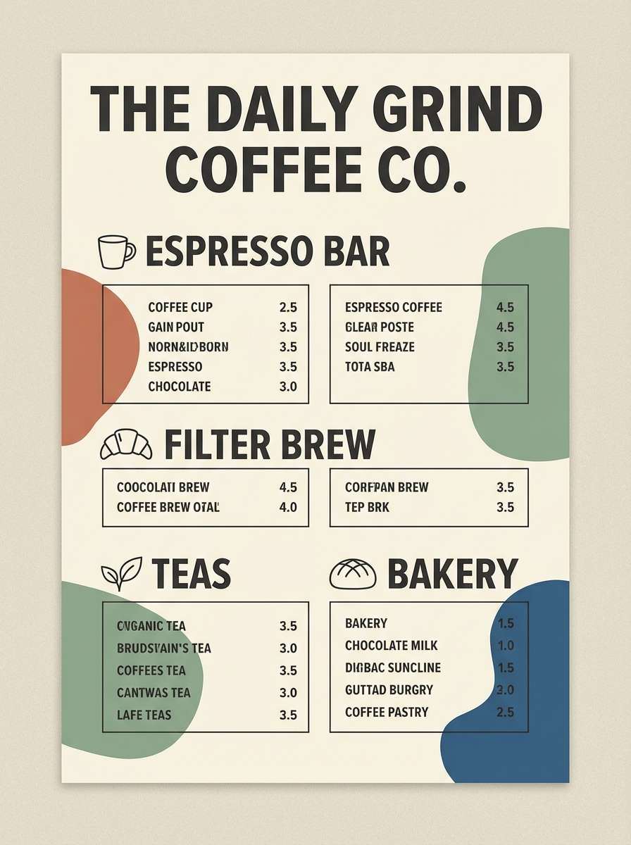 coffee menu poster