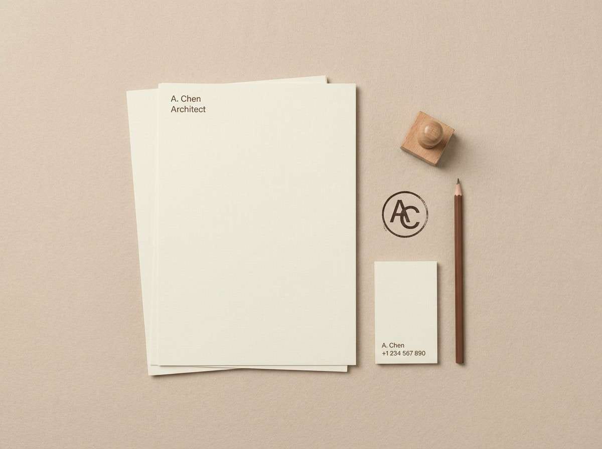 minimal stationery set layout