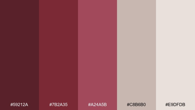 coffeehouse berry color palette with hex codes