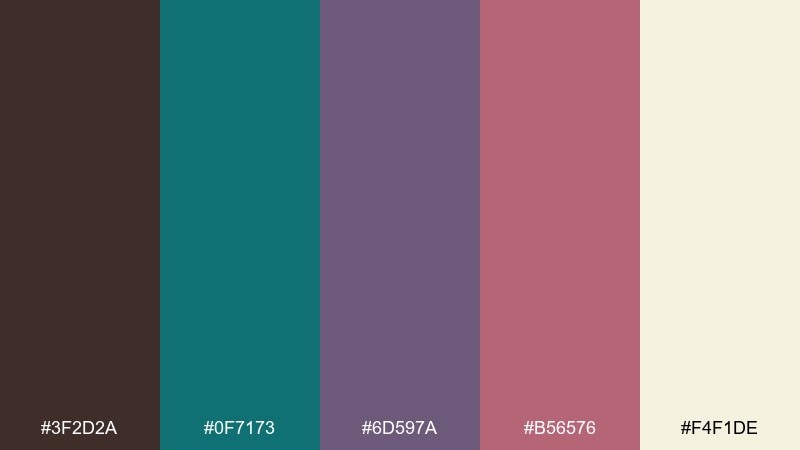 coffeehouse orchid color palette with hex codes