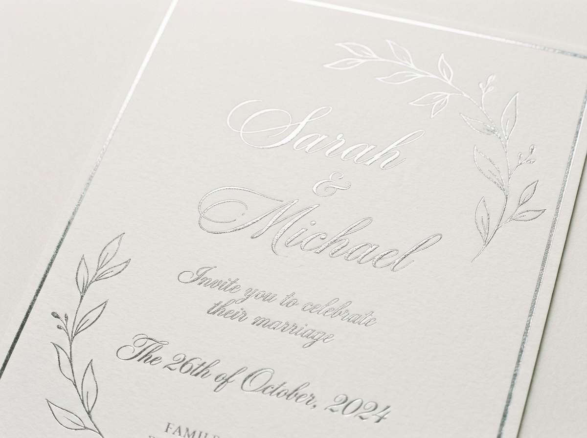 elegant wedding invitation in neutrals
