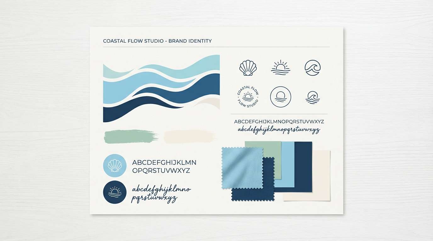 coastal brand identity board