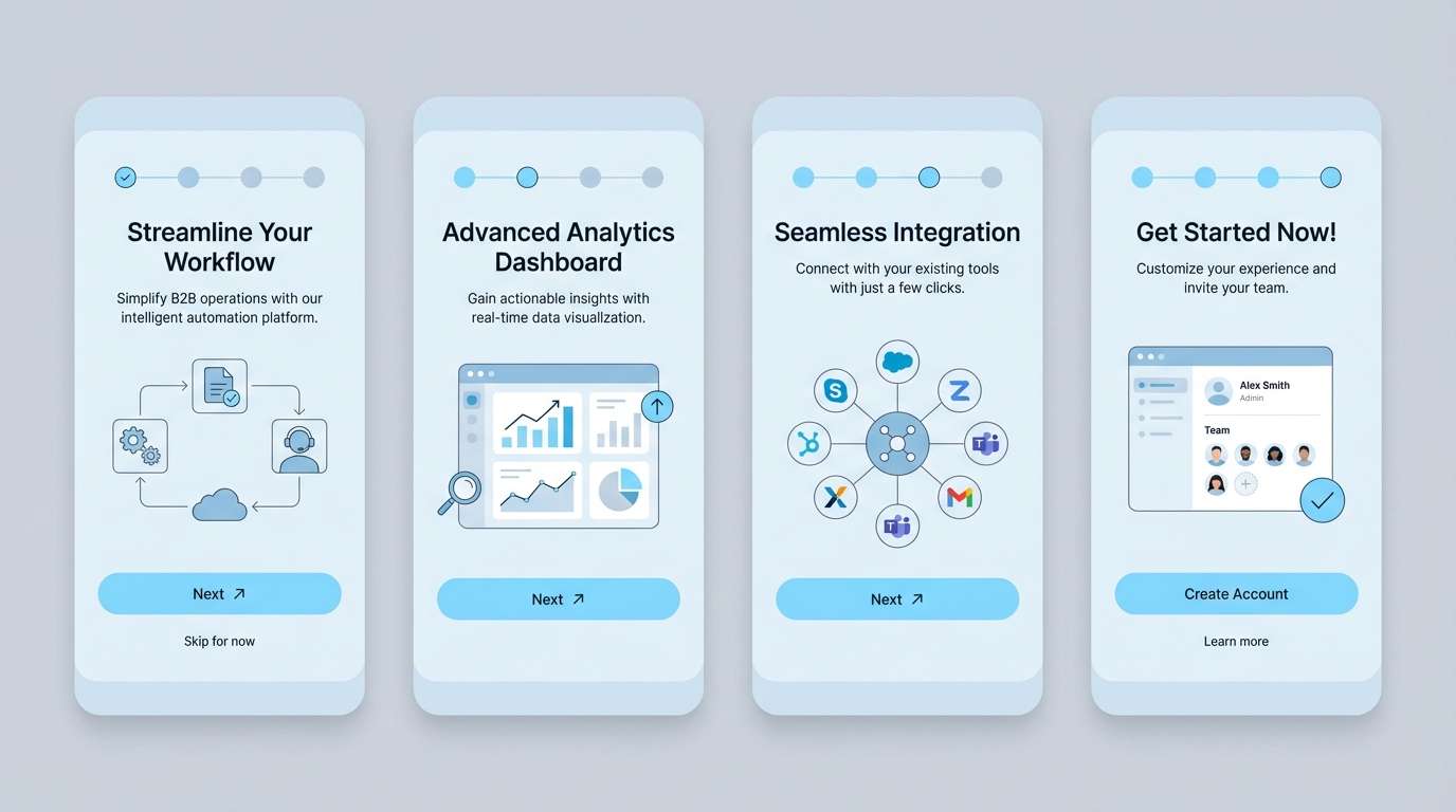 calm onboarding ui screens