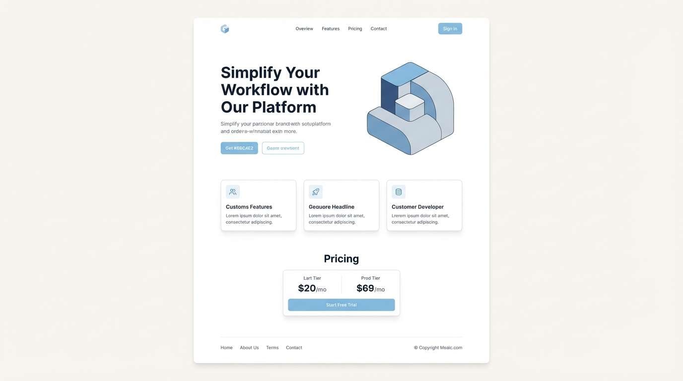 minimal saas landing ui