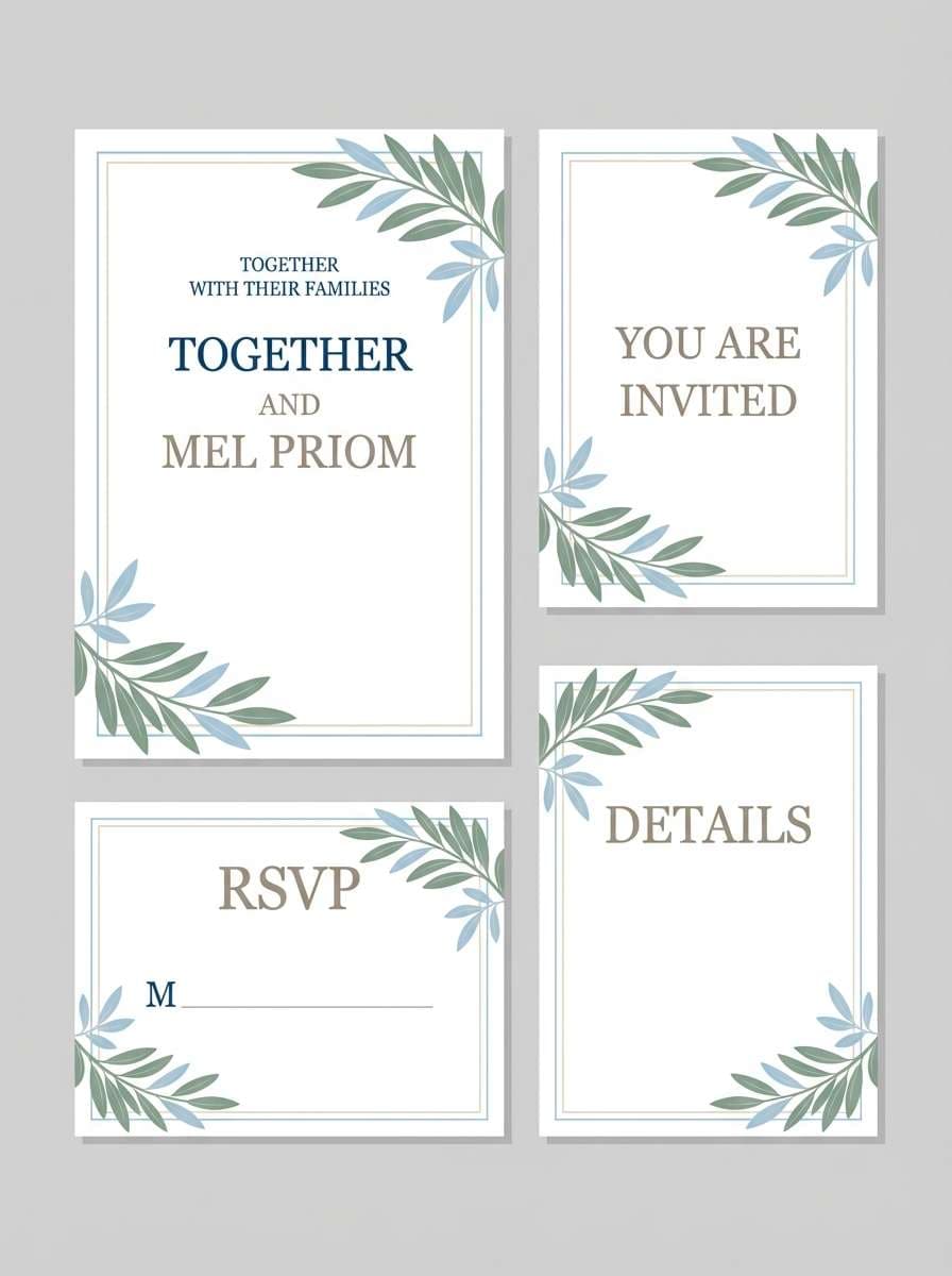 seaside wedding invitation suite