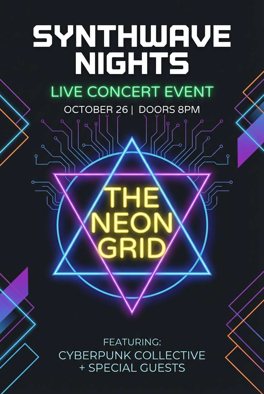 neon concert flyer