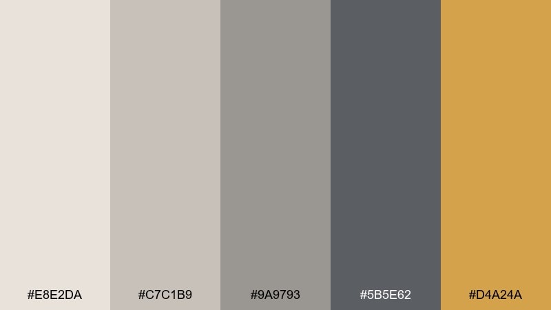 concrete & honey color palette with hex codes