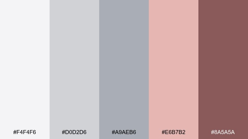 concrete blush color palette with hex codes