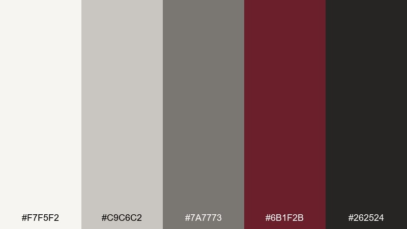 concrete cabernet color palette with hex codes
