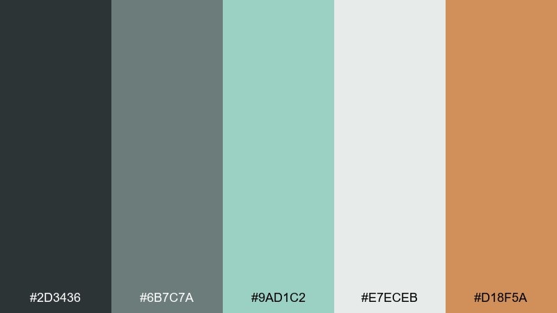 concrete mint subway color palette with hex codes