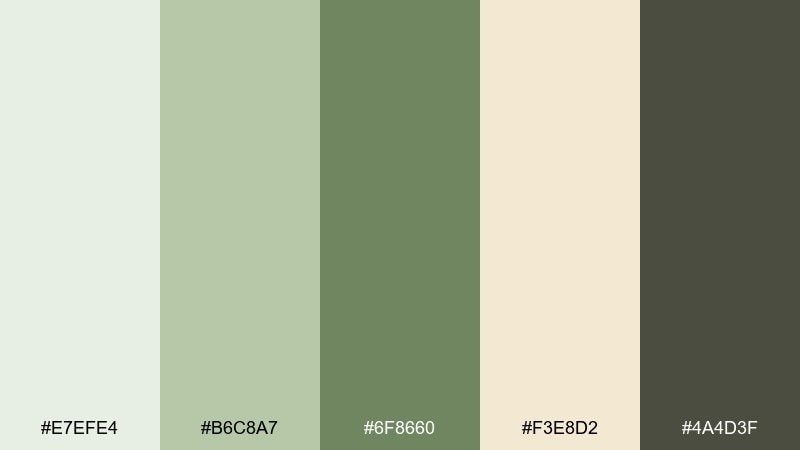 conservatory greens edwardian color palette with hex codes