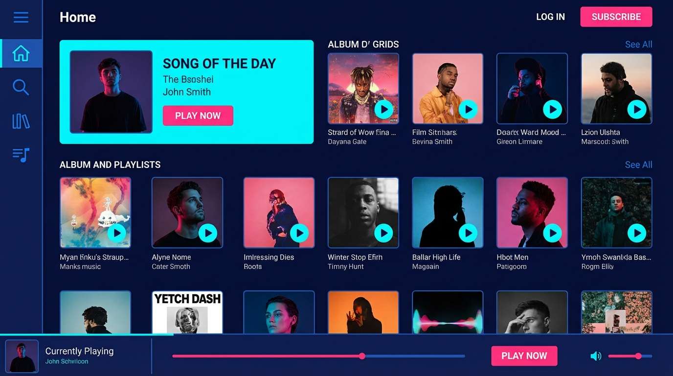 neon music dashboard ui