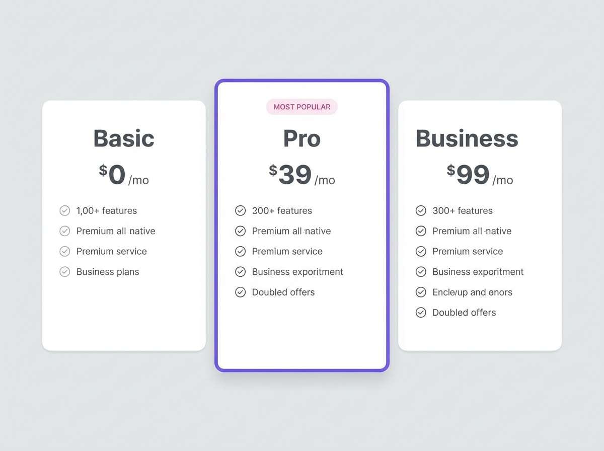 pricing table ui