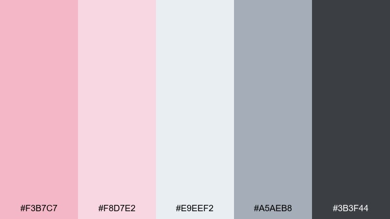 cool blush mist blush color palette with hex codes