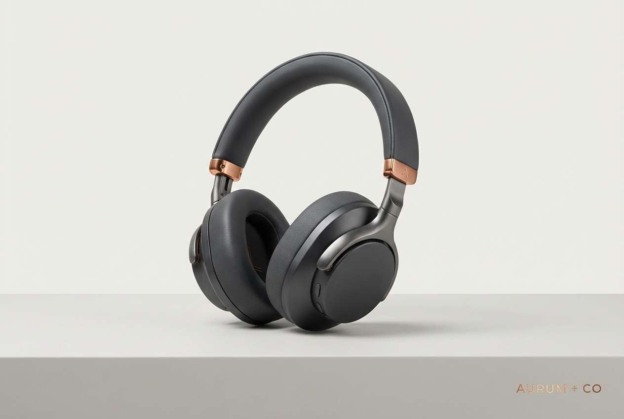 copper accent headphones ad