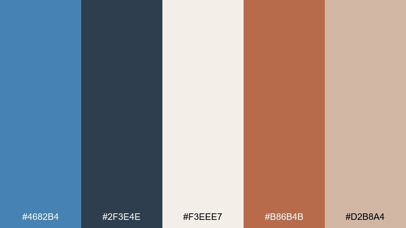 copper accent color palette with hex codes