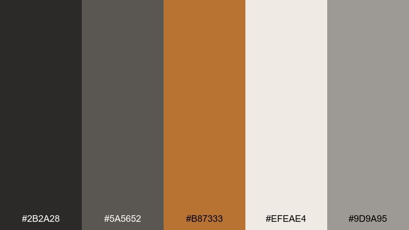 copper & concrete professional color palette with hex codes