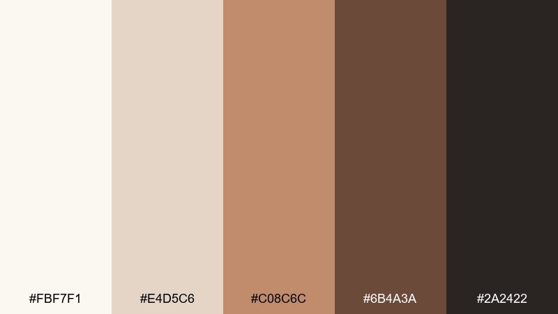 copper ash color palette with hex codes