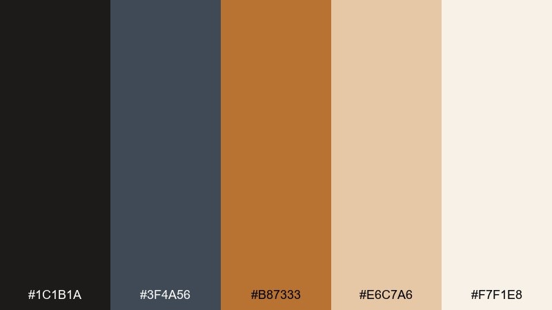 copper beacon bridge color palette with hex codes