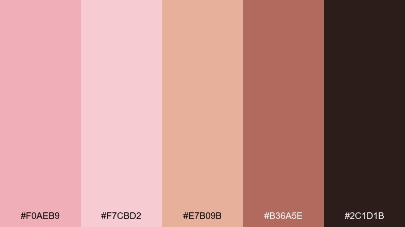 copper blush glow blush color palette with hex codes