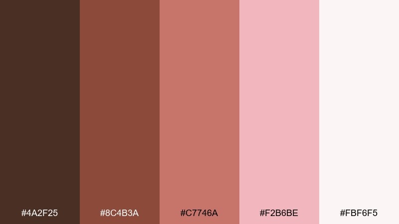 copper blush minimal color palette with hex codes