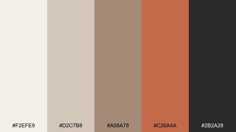 copper cabin scandinavian color palette with hex codes