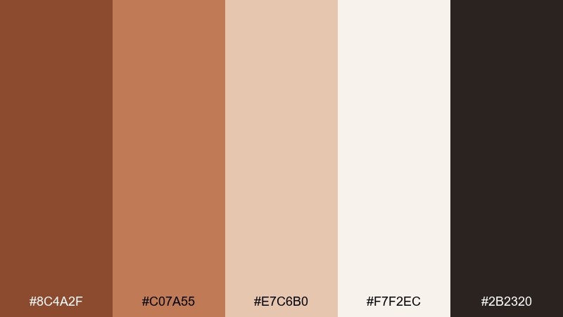copper cashmere luxury color palette with hex codes