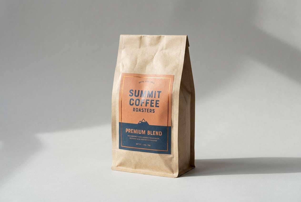 coffee packaging orange blue