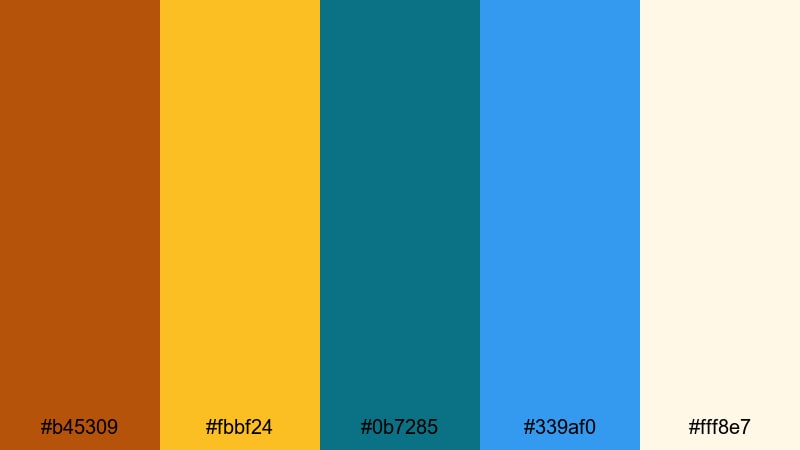 copper cerulean color palette with hex codes