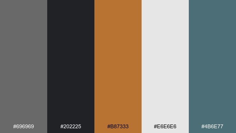 copper circuit dim gray color palette with hex codes