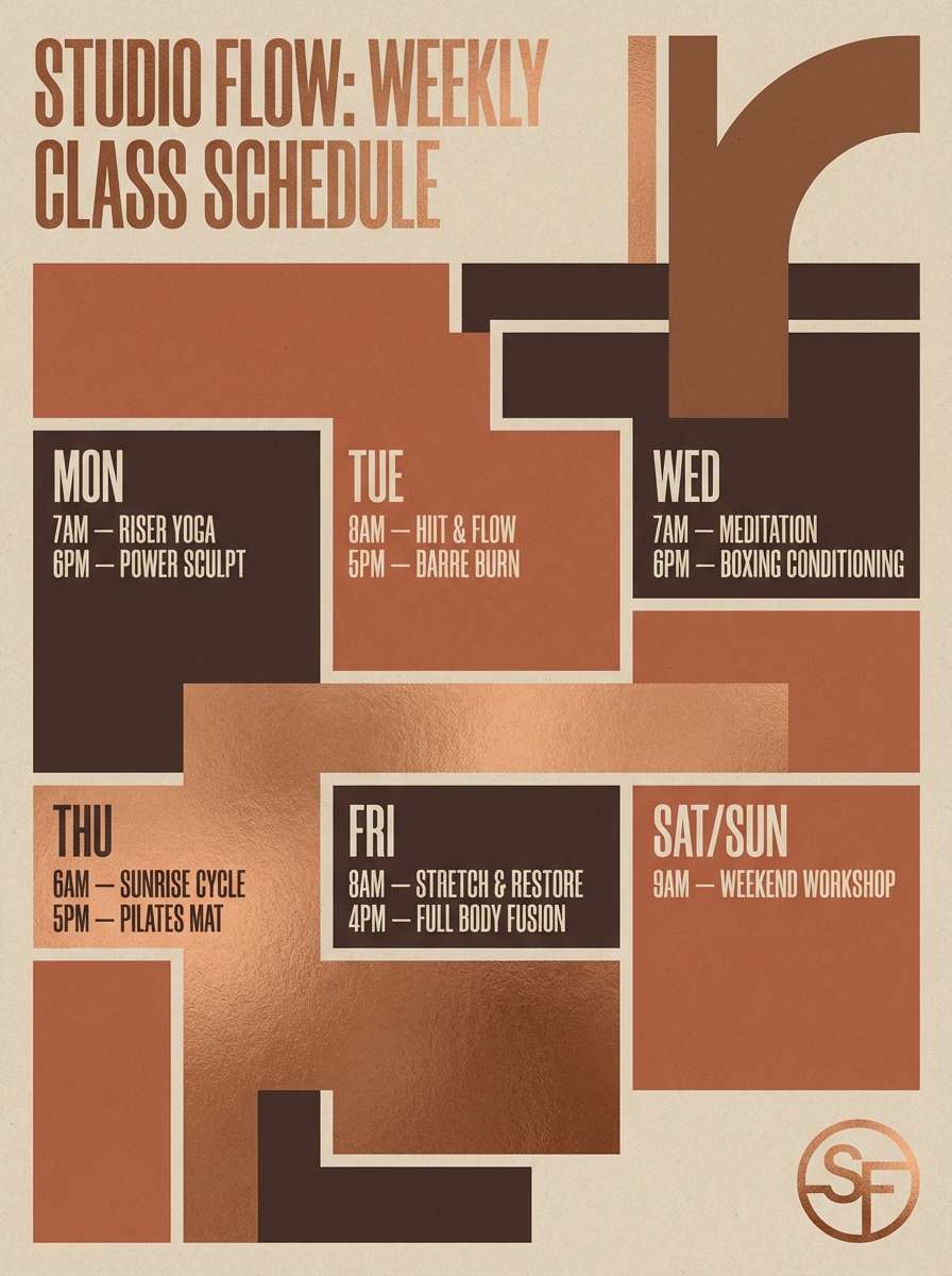 fitness poster in terracotta tones