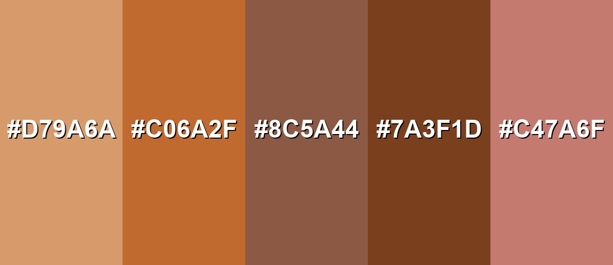 shades and variations of copper-color