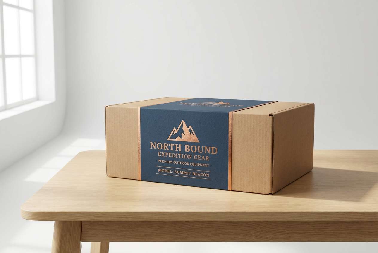 navy copper packaging design