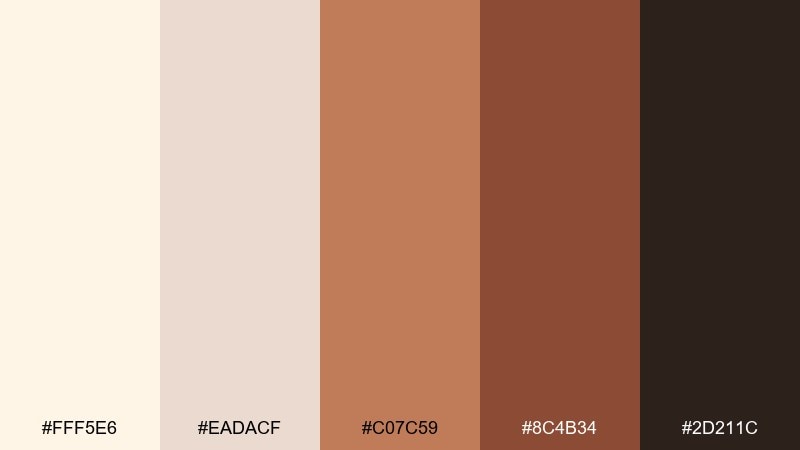 copper craft label color palette with hex codes