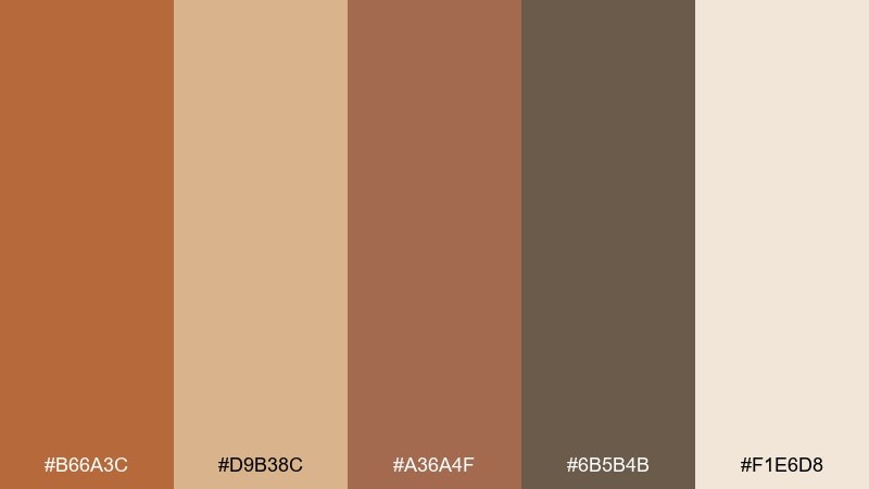 copper desert sand color palette with hex codes