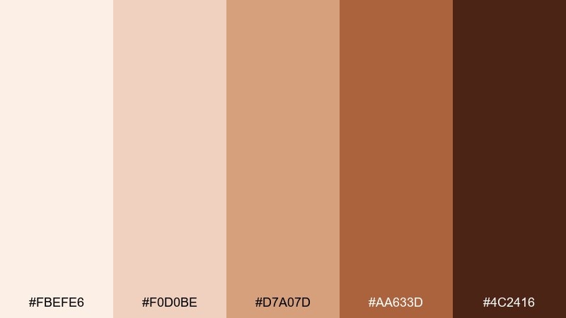 copper ember monochrome color palette with hex codes