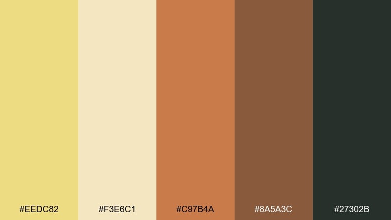 copper harvest flax color palette with hex codes