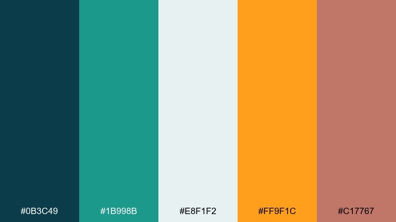 copper kelp color palette with hex codes