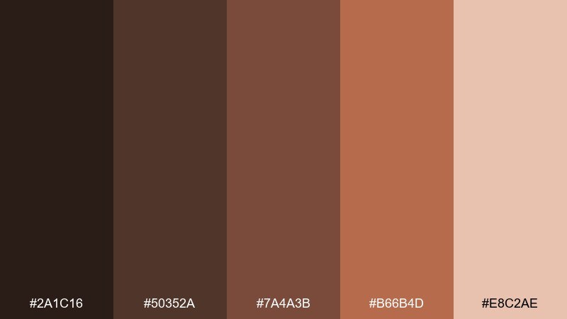 copper kettle coffee color palette with hex codes