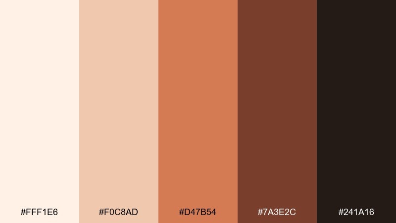 copper lantern hygge color palette with hex codes