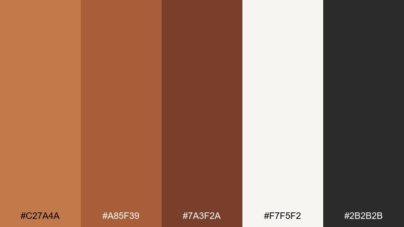 copper monochrome minimal color palette with hex codes