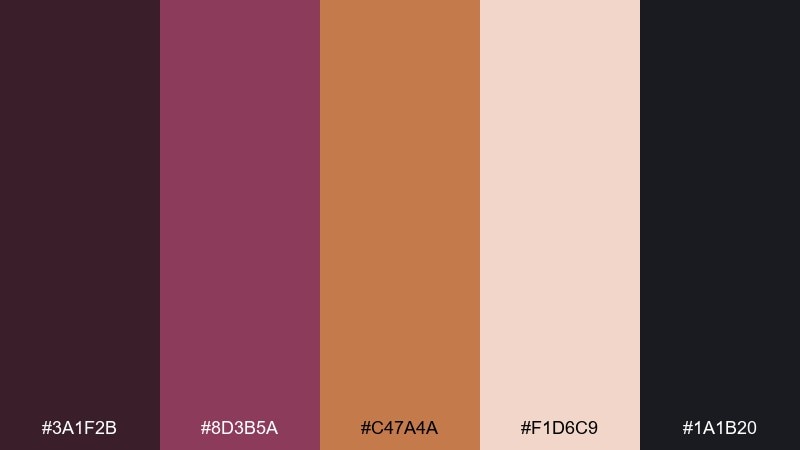 copper orchid art deco color palette with hex codes