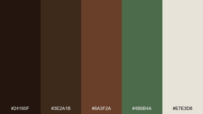 copper pine color palette with hex codes
